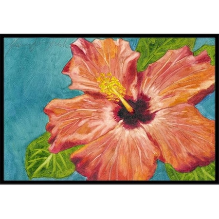 Carolines Treasures Carolines Treasures TMTR0316MAT Coral Hibiscus by Malenda Trick Indoor or Outdoor Mat; 18 x 27 TMTR0316MAT